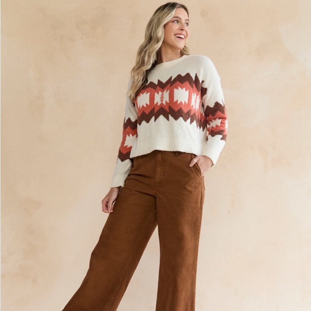 NWT Soft Chenille Aztec Sweater